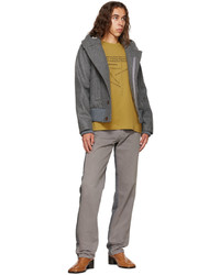 Blouson aviateur en laine gris Bless