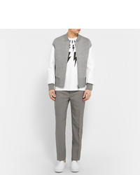 Blouson aviateur en laine gris Neil Barrett