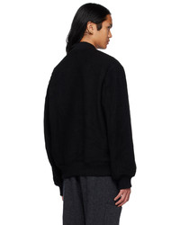 Blouson aviateur en laine noir Helmut Lang