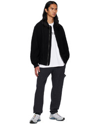 Blouson aviateur en laine noir Helmut Lang