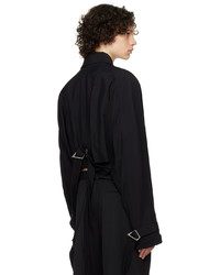 Blouson aviateur en laine noir Mugler