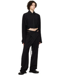 Blouson aviateur en laine noir Mugler