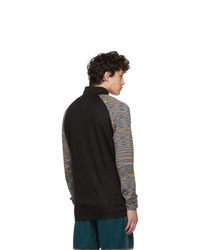 Blouson aviateur en laine noir ADIDAS X MISSONI