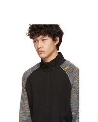 Blouson aviateur en laine noir ADIDAS X MISSONI