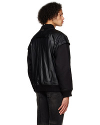 Blouson aviateur en laine noir C2h4