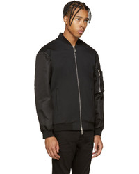 Blouson aviateur en laine noir DSQUARED2