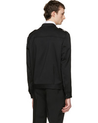 Blouson aviateur en laine noir DSQUARED2