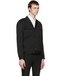 Blouson aviateur en laine noir DSQUARED2