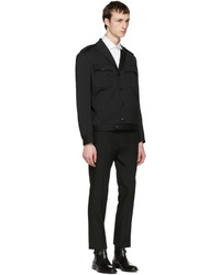 Blouson aviateur en laine noir DSQUARED2