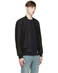 Blouson aviateur en laine noir DSQUARED2