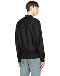 Blouson aviateur en laine noir DSQUARED2