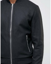 Blouson aviateur en laine noir Jack and Jones