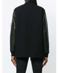 Blouson aviateur en laine noir T by Alexander Wang