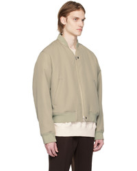 Blouson aviateur en laine olive Jil Sander