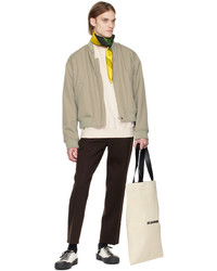 Blouson aviateur en laine olive Jil Sander