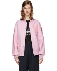 Blouson aviateur en laine rose