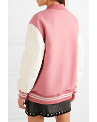 Blouson aviateur en laine rose Miu Miu