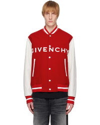 Blouson aviateur en laine rouge Givenchy
