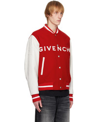 Blouson aviateur en laine rouge Givenchy
