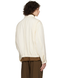 Blouson aviateur en nylon blanc Lemaire