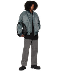 Blouson aviateur en nylon bleu canard Juun.J