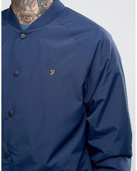 Blouson aviateur en nylon bleu marine Farah