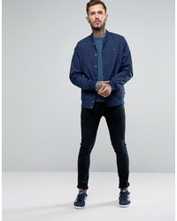 Blouson aviateur en nylon bleu marine Farah