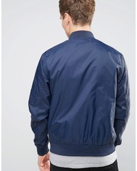 Blouson aviateur en nylon bleu marine Jack and Jones