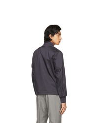 Blouson aviateur en nylon bleu marine Moncler