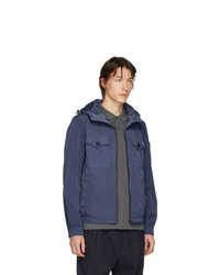 Blouson aviateur en nylon bleu marine BOSS