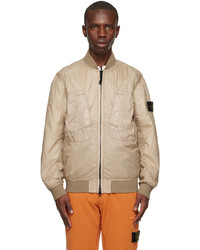 Blouson aviateur en nylon brodé gris