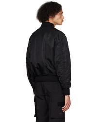 Blouson aviateur en nylon brodé noir Givenchy