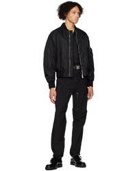 Blouson aviateur en nylon brodé noir Givenchy