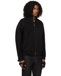 Blouson aviateur en nylon brodé noir XLIM