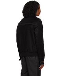 Blouson aviateur en nylon brodé noir XLIM