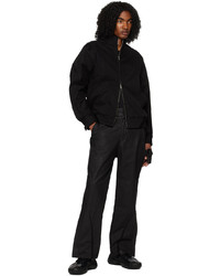 Blouson aviateur en nylon brodé noir XLIM