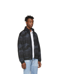 Blouson aviateur en nylon camouflage noir Moncler