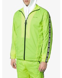 Blouson aviateur en nylon chartreuse Off-White