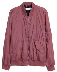 Blouson aviateur en nylon fuchsia