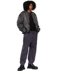 Blouson aviateur en nylon gris foncé Juun.J