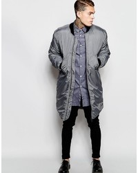 Blouson aviateur en nylon gris Asos