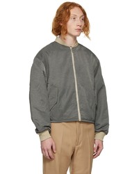 Blouson aviateur en nylon gris Second/Layer