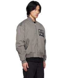 Blouson aviateur en nylon gris Kenzo