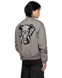 Blouson aviateur en nylon gris Kenzo