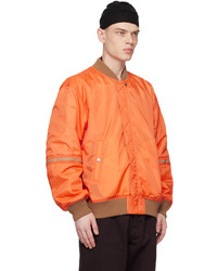 Blouson aviateur en nylon imprimé marron clair Undercover