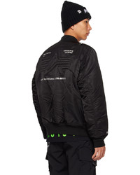 Blouson aviateur en nylon imprimé noir AAPE BY A BATHING APE