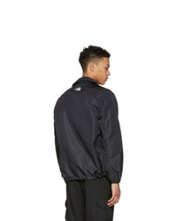 Blouson aviateur en nylon imprimé noir Lanvin