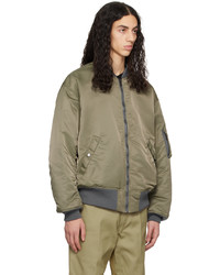 Blouson aviateur en nylon marron clair Fumito Ganryu