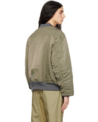 Blouson aviateur en nylon marron clair Fumito Ganryu