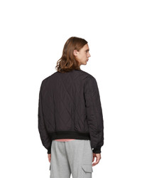 Blouson aviateur en nylon marron foncé Burberry